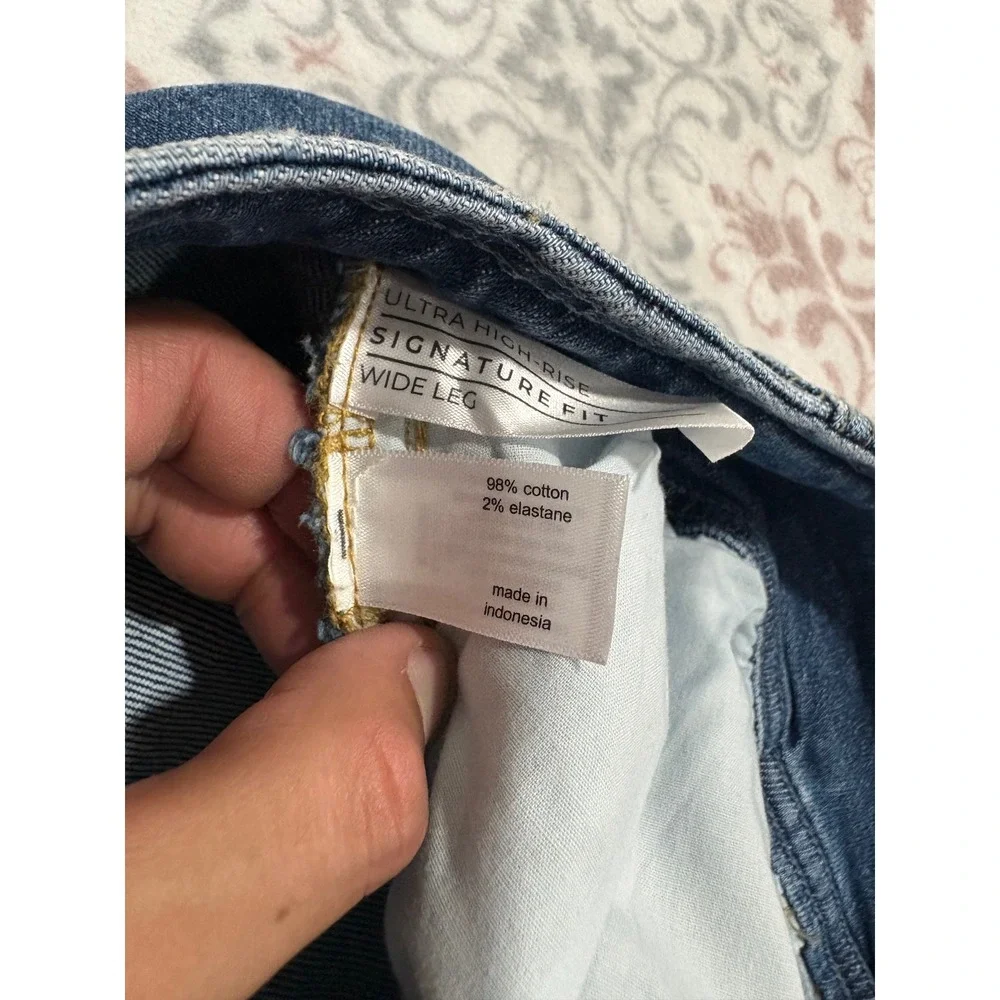 Lane Bryant Signature Fit Ultra High Rise Wide Leg Jeans Medium Wash Blue 20L
